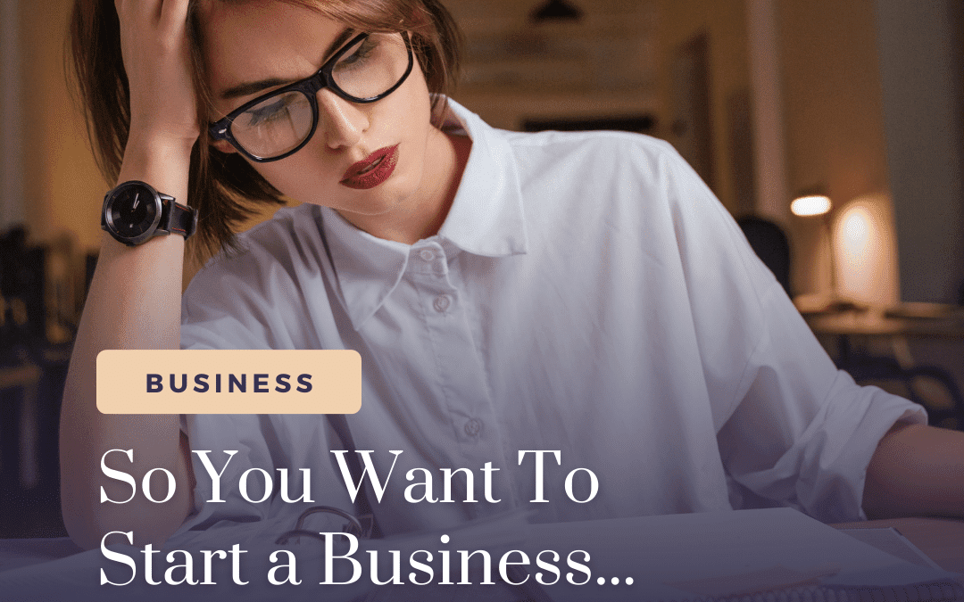 So You Want To Start A Business…